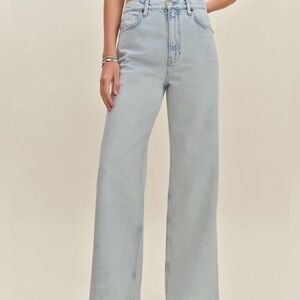 Reformation Cary High Rise Slouchy Wide Leg Jeans in light wash
